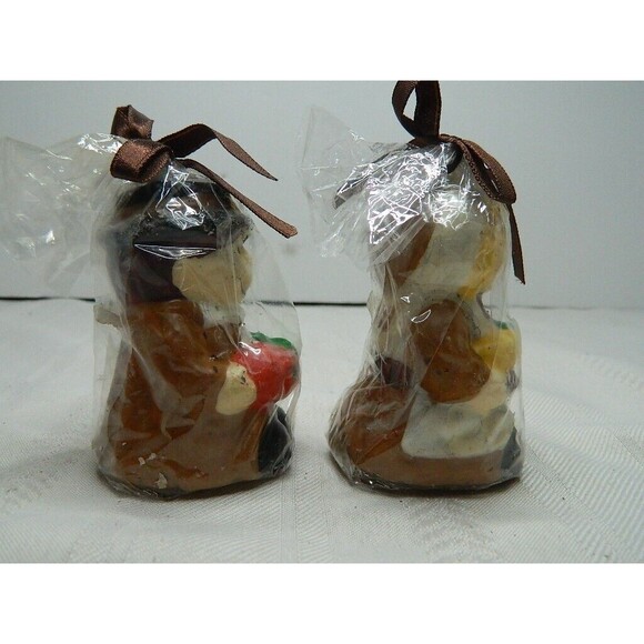 3 1/2" Pilgrim Candles Set of 2 Boy & Girl Pilgrim NIP Thanksgiving Unlit Candle - Picture 4 of 5